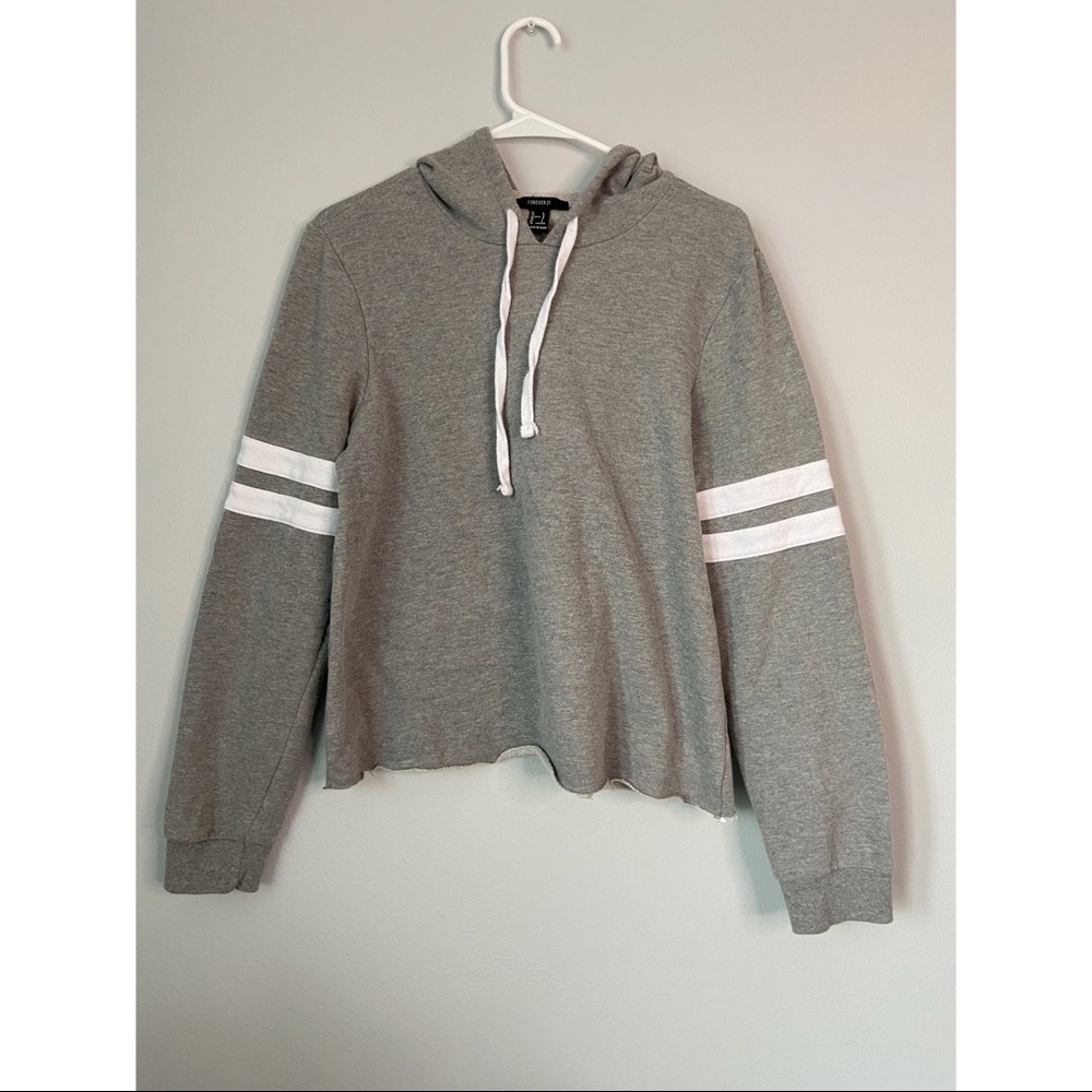 Grey cropped hoodie